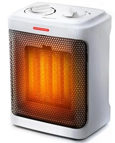 Pro Breeze 1500W Portable Electric Ceramic Heater for Indoor Use, Adjustable Thermostat, Small Space Heater for Home, Bedroom, Office, Garage – White
