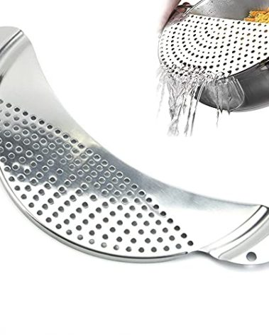 Half-Moon Pan Strainer Pot Drainer Pan Strainer Strainer Colander for Spaghetti Noodles Grease Vegetable Fit