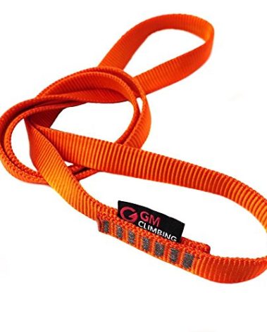 GM CLIMBING Pack of 3 16mm Nylon Sling Runner 120cm / 48inch (Fluorescent Orange)
