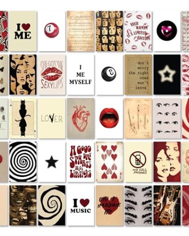 97 Decor Downtown Girl Room Decor - Downtown Girl Posters for Room Aesthetic Y2k, Retro Red Room Decor Y2k Bedroom Decorations, Mini Red Posters Coquette Wall Collage Kit for Teen College Dorm (4x6)