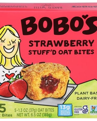 Bobos Oat Bars Bites Stuffed Strawberry 5Pc 6.5 OZ