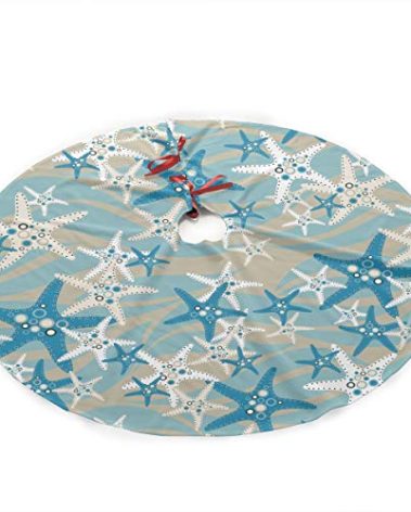 Christmas Tree Skirt Starfish 35.5" Tree Skirt for Xmas Decor Festive Holiday Decoration