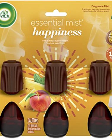 Air Wick Essential Mist Refill, 3ct, Happiness, Air Freshener, Essential Oils