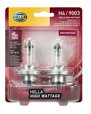 HELLA H4 100/55WTB High Wattage Bulbs, 12V, 2 Pack