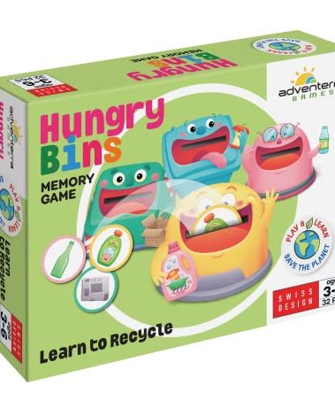 ADVENTERRA Hungry Bins - A Family Board Game About Recycling & Composting - Fun & Educational Preschool Games for Boys and Girls - Learning Resources for Kids Ages 3-6 Games