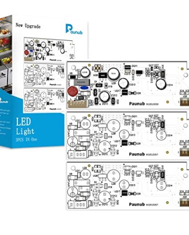 New Upgraded W10515058 W10515057 Refrigerator Light Replacement Led Compatible with Whirlpool Kenmore Maytag, No-Include Plastic Cover, 3PCS IN One