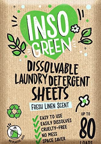 Eco Laundry Detergent Sheets - 80 Loads Laundry Sheets Detergent - 40 No Plastic Jug Washer Soap Sheet - No Mess & Space-Saving Travel Friendly Laundry Detergent