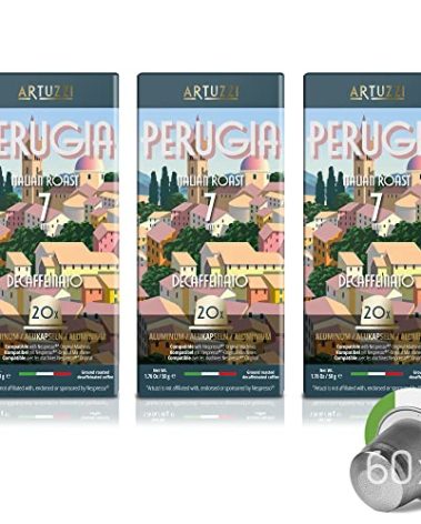 Artuzzi 60ct Decaf Espresso Pods For Nespresso Compatible Capsules Machines | Aluminum Decaffeinated Coffee Capsules I Recyclable I 100% Arabica Italian Roast