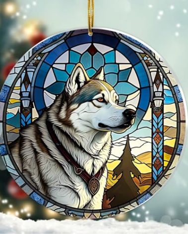 Alaskan Malamute Gifts - Alaskan Dog Christmas Ornament 2025 Alaskan Dog Gifts for Women, Alaskan Malamute Ornament for Christmas Tree, Alaskan Malamute Christmas Decorations New Year Keepsake