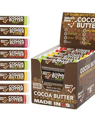Nature's Bees Lip Balm, Bulk Lip Care Pack for Dry, Cracked Lips, Made in the USA with Natural Ingredients, 0.15 oz Each, 8 Flavors, 24 Pack