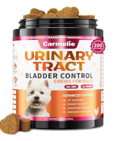Dog Urinary Tract Supplement, Cranberry Supplement for Dog Urinary Tract, Bladder Support, Kidney Support, 200 Chews Natural Cranberry Support for Dogs