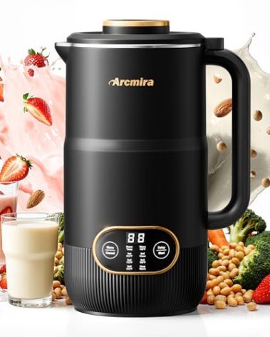 8 in 1 Nut Milk Maker, 8 Blade 35oz Homemade Almond, Oat, Coconut, Soy, Plant Based Milks and Non Dairy Beverages, Soy Milk Maker Machine with Delay Start/Keep Warm/Self-Cleaning/Boil Water