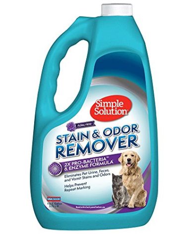 Simple Solution Pet Stain and Odor Remover | Enzymatic Cleaner with 2X Pro-Bacteria Cleaning Power | Floral Fresh, 1 Gallon