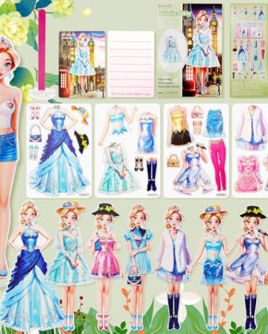 Magnetic Dress Up Dolls, Magnetic Princess Dress Up Paper Dolls, Magnetic Dress Up Dolls for Girls Ages 4-10 Learning Created Imagine Set Birthday Gift (Lea)
