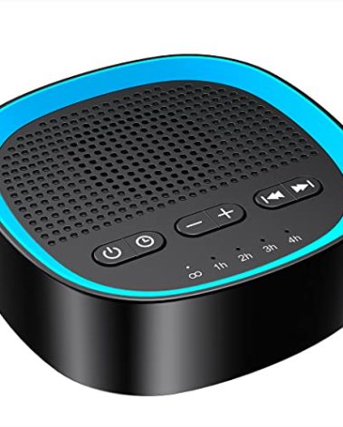 iEasy Sleep White Noise Sound Machines with 30 Soothing Sounds 3.5 mm Headphone Jack 5 Timer Settings 32 Precise Volume Memory Function Compact Design Ideal Gift for Everyone