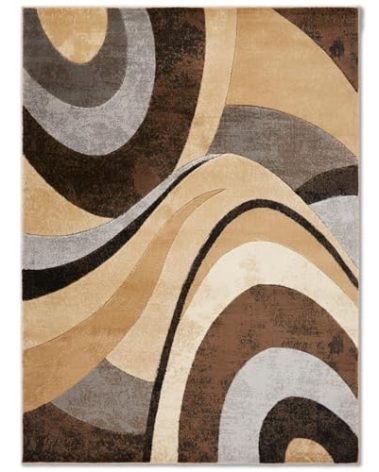 Home Dynamix Tribeca Slade Modern Area Rug ,Abstract Brown/Gray 5'2"x7'2"