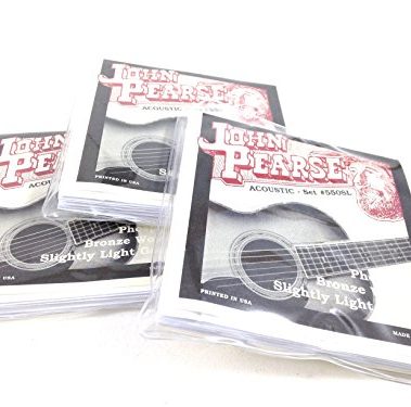 John Pearse Guitar Strings 3 pack Acoustic Slightly Light #550SL Phos Bronze