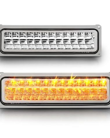 AmeriLite Chrome LED Parking Turn Signal Lights For Full Size/Blazer/Suburban : Sierra/Yukon - Passenger and Driver Side