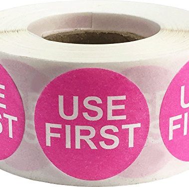Dissolvable Use First Labels for Food Rotation Shelf Life Prep 1 Inch Round Circle Dots 500 Adhesive Stickers