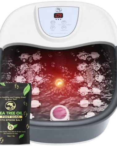 ECARBME Foot Spa Bath Massager with Heat, Foot Bath with 22 Massage Rollers, Temperature Control, Jets, Bubbles, Epsom Salt and Vibration, Pedicure Foot Spa for Relaxation - Black