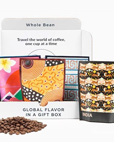 Atlas Coffee Club World of Coffee Set, Gourmet Coffee Gift Sampler, 4-Pack Variety Box of the World’s Best Single Origin Coffees, Whole Bean