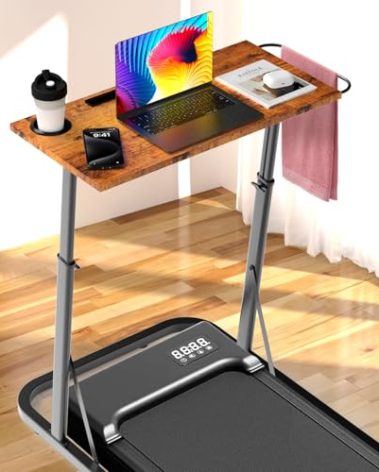 VTORY Adjustable Standing Desk for Walking Pad Treadmill, Desk for Bike/Cycling, Stand Table for Treadmill Walking Pad, Bike/Walking Pad/Treadmill Trainer Desk Stand, Attachment, Bar for Walking Pad