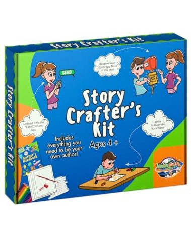 Story Crafters - Book Making Kit for Kids - with Custom Printed Hardcover Storybook - Write Draw a Storybook - Gift for Creative Kids - Novel Writing Starter - Book Maker Drawing - Now with Audio!