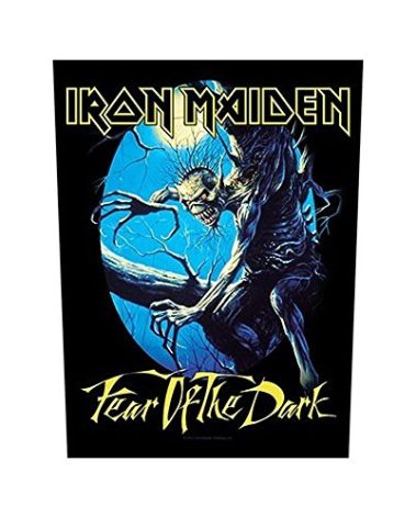 Rock Off Official Iron Maiden Back Patch (Fear Of The Dark) Approx 36Cm-28Cm Black/Blue
