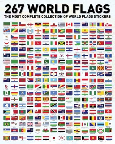 Flags of The World Stickers - Premium Country Flags and Mini Flag Stickers Set - Durable World Flags and Country Stickers - Ideal for Educational Decorative Purposes for Kids, Teachers and Students