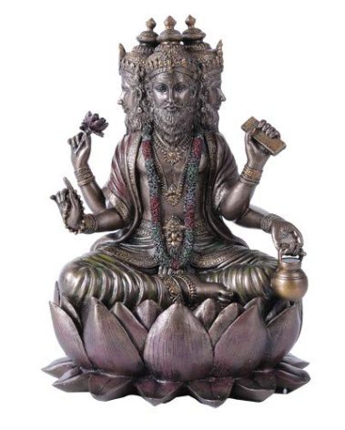Hindu Brahma God Four Faced Vedas Statue
