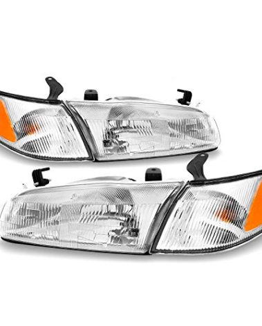 AKKON - For 1997 1998 1999 Toyota Camry Headlamps Headlights Housing + Corner Lights Direct Replacement Pair
