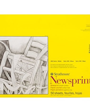 Strathmore Smooth Newsprint Paper Pad 18"X24"-50 Sheets -307018