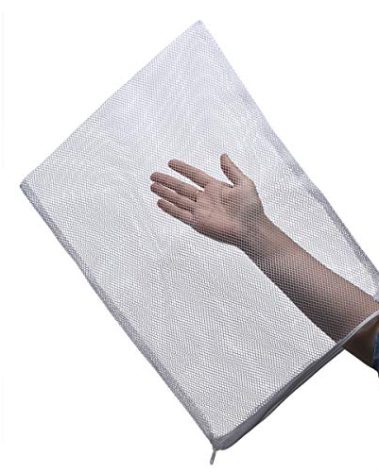 ALEGI Large Filter Media Bags,Aquarium Mesh Bags with Plastic Zipper,White Net Bags for Bio Balls, Ammonia Remover 17.8" by 13.5" (4pcs)