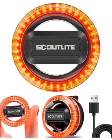 BlinkO Wearable Outdoor Safety Lights, EDC Hands-Free Flashlight with Clip for Hiking and Cycling, Magnetic Clip on Flashlight for Dog Walking at Night, Running Light for Runners, 5 Modes