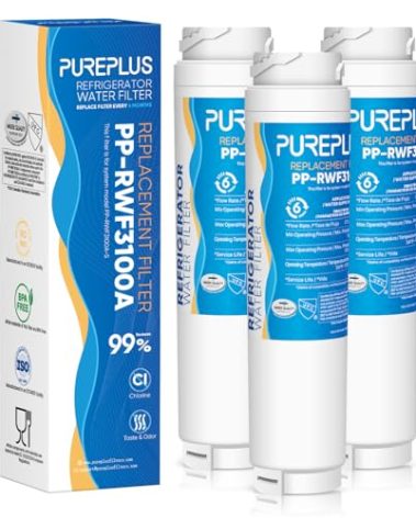 PUREPLUS 9000194412 Refrigerator Water Filter Replacement for Bosch Ultra Clarity BORPLFTR10,REPLFLTR10, 11034152, 644845,9000 077104, B26FT70SNS, B22CS80SNS, B22CS50SNS, Haier 0060820860, 3PACK