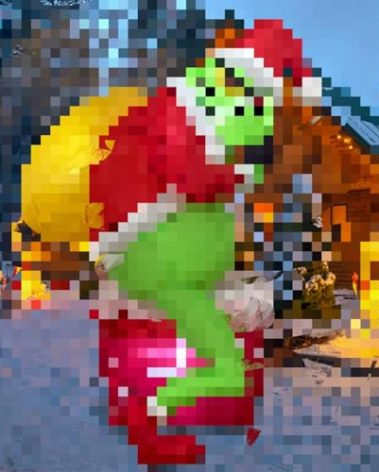 Guoofu Christmas G r in. Ch Inflatable, Green Santa Chimney Inflatables Outdoor Decor, Blow Up Yard Decorations with LED Light, Xmas Winter Holiday Inflatables Outdoor Decor for Party Yard Garden Lawn