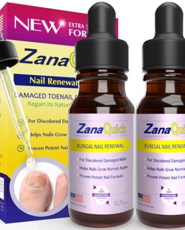 ZanaQuick Extra Strength Toenail & Fingernail Repair Drops - Nail Care Renewal for Thick, Damaged & Discolored Nails - 2 Pack