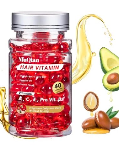 MUQIAN Hair Treatment Serum Capsules - Hair Treatment Serum - Vitamins A C E Pro B5 - No Rinse Conditioner for Women & Men