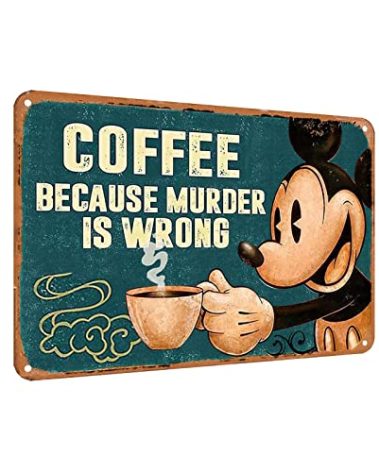 Coffee Sign Funny Kitchen Signs Vintage Metal Tin Signs Wall Decor