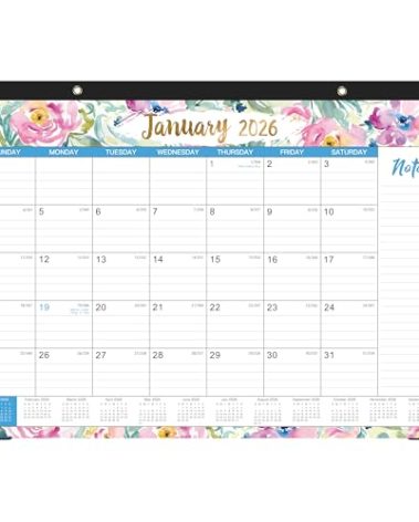 2026 Desk Calendar - Jan. 2026 - Dec. 2026, 12 Months Large Monthly Desk Calendar 2026, 17" x 12", Desk Pad, Large Ruled Blocks, To-do List & Notes, Best Desk/Wall Calendar for Planning and Organizing