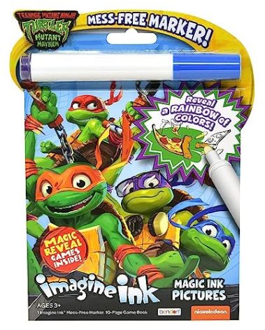 Bendon Teenage Mutant Ninja Turtles Imagine Ink, Magic Ink Pictures and Game Book with Mess Free Marker