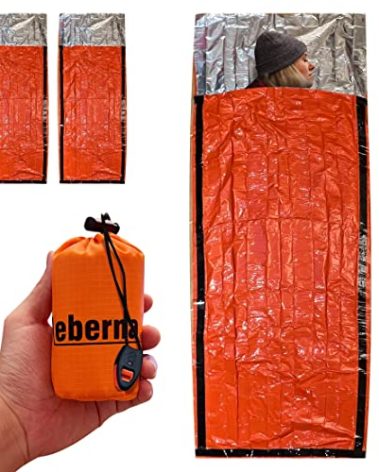 Portable Emergency Blanket & Bivvy Sack Thermal Sleeping Bag - 2 Pack