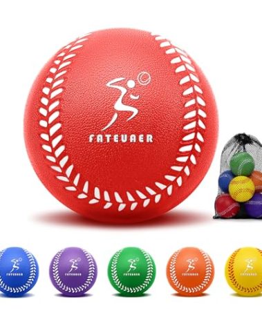 FATEUAER Foam Baseballs, Soft Baseballs 6 Pack and 12 Pack for Kids Beginners Training Ball, Safe Throwing for Indoor or Outdoor Play with Carrying Bag, Baseball Gifts for Boys and Girls (6Pce)