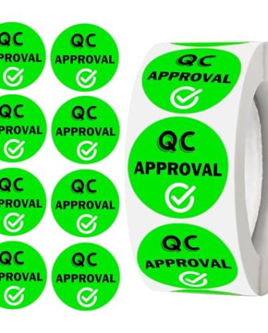 1 inch QC Approval Labels Green Inventory Quality Control Stickers for Warehouse Quality Control Check Tested Pass 1000pcs