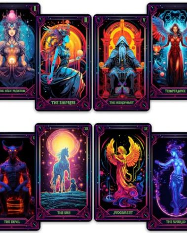 CRAFTERIAN Neon Tarot Cards │78 Tarot Cards │Original Tarot Cards for Beginners and Experts with Guide Book and Foil Edges│Fortune Telling Game, Divination Tools for All Skill Levels,.