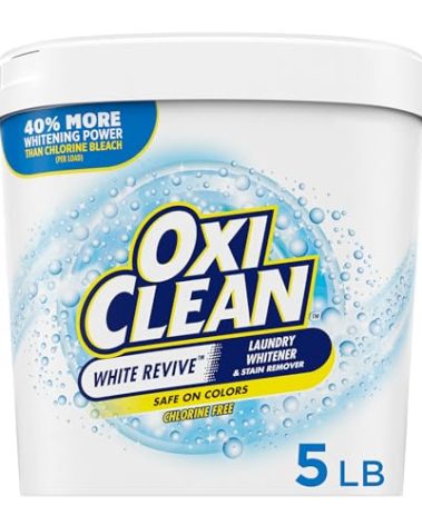 OxiClean White Revive Laundry Whitener and Stain Remover Powder, Alternative to Bleach for Laundry, 5 lb