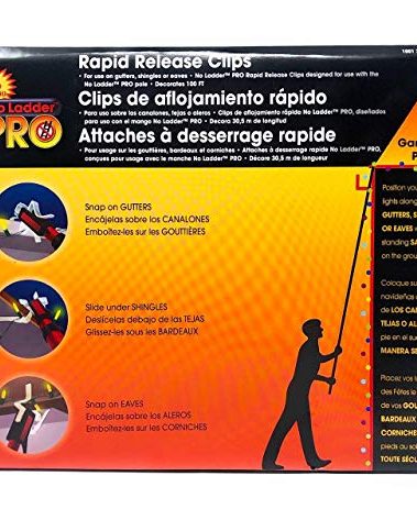 Pro No Ladder Rapid Release 50 Holiday Lights Gutter Clips Plastic