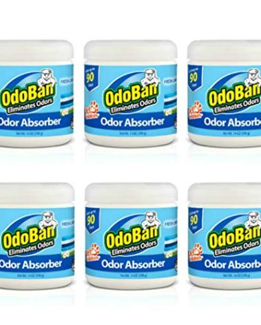 OdoBan Solid Odor Absorber Eliminator for Home and Small Spaces, Fresh Linen Scent, 14 Ounces Each, 6-Pack