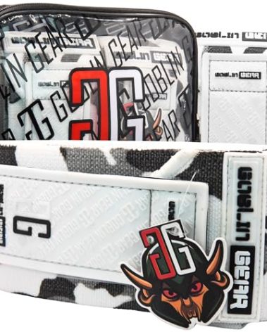 Goblin Gear 42" 4x Elbow Wraps for Weightlifting (1 Pair) - Elastic Elbow Compression Braces - Weight Lifting Gym Straps - Support for Powerlifting, Fitness, Gym Workout, & Bench Press (White Camo)