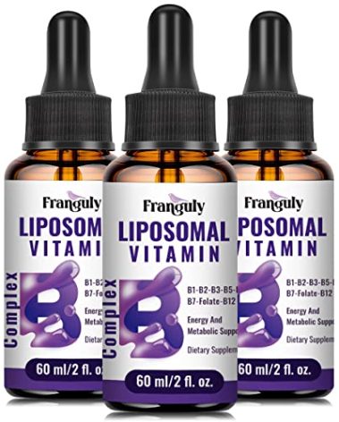 Liposomal Vitamin B Complex Liquid Sublingual B Complex Vitamins Supplement for Women Men Improved Absorption Methylated B12,B1, B2, B3, B5, B6,Folate,Biotin for Energy And Immune Support-6.0 oz
